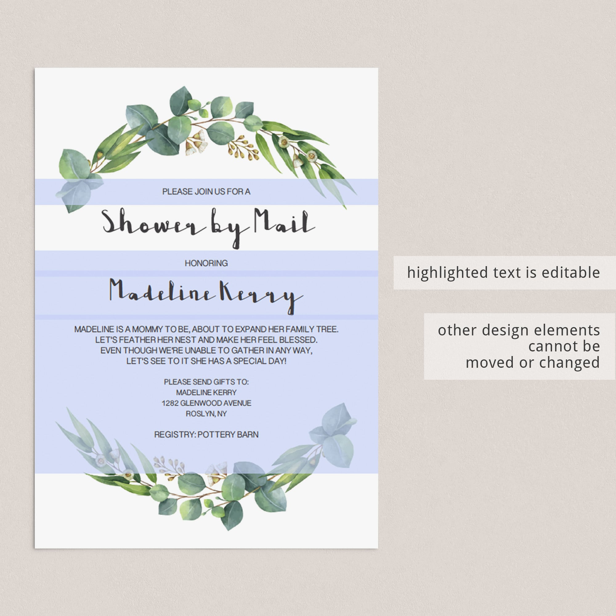 Editable baby shower by mail invitation by LittleSizzle