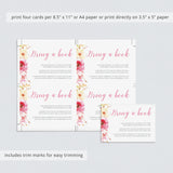 Pink flowers baby shower book cards by LittleSizzle