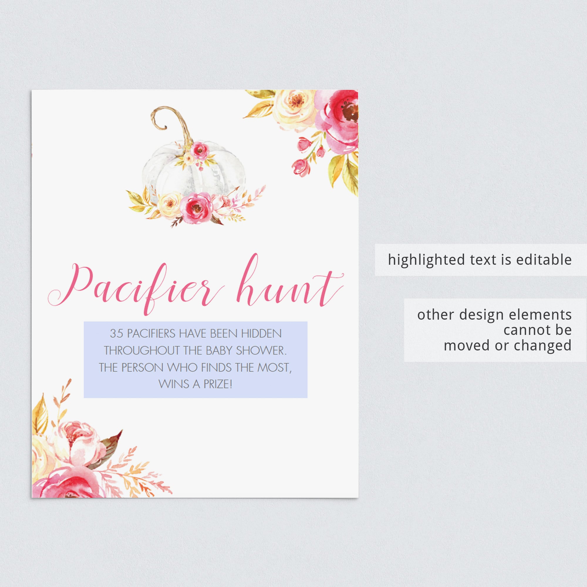Watercolor pumpkin baby shower templates by LittleSizzle
