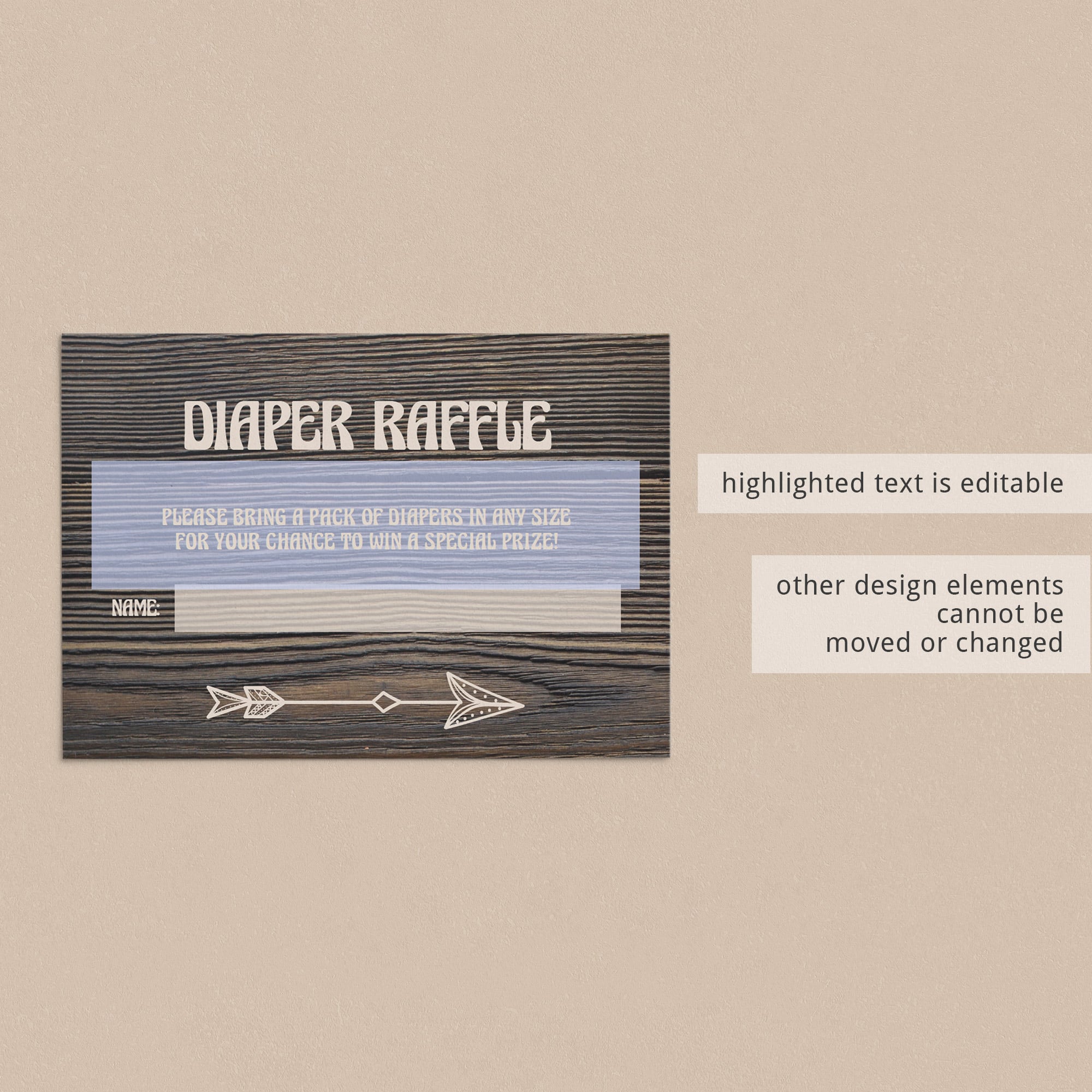 Rustic baby raffle tickets for boy by LittleSizzle