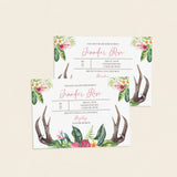 Pink bohemian flowers baby shower invite printable by LittleSizzle