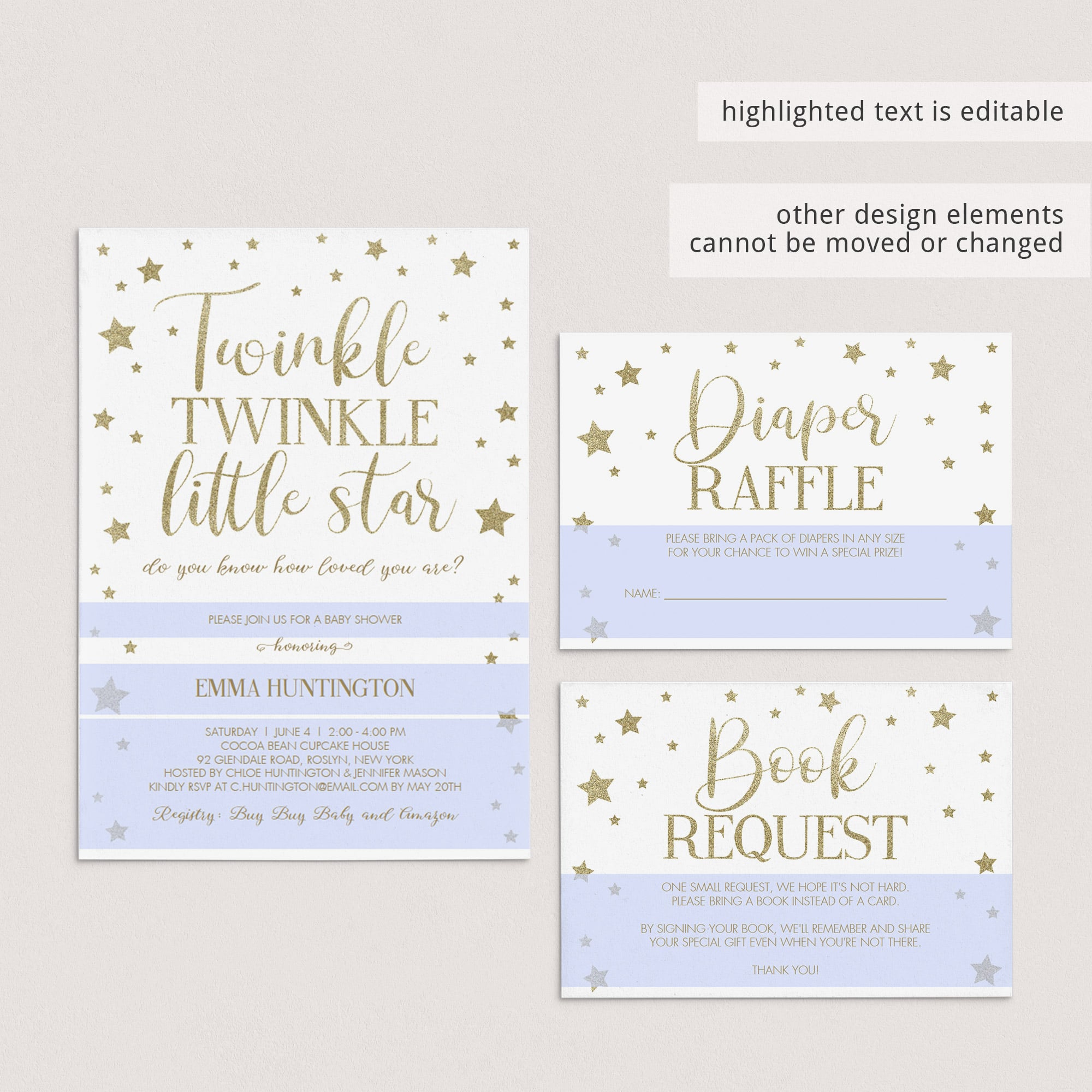 Little stars baby shower DIY templates by LittleSizzle