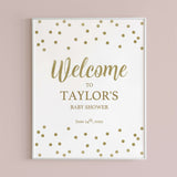 Gold Confetti Welcome Sign Template