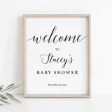 Editable Baby Shower Welcome Sign Template Calligraphy