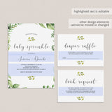 Watercolor green wreath baby sprinkle invite download by LittleSizzle