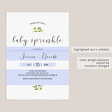 Gender Neutral Baby Sprinkle Invitation Template