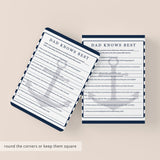 Who Knows Dad Best Baby Shower Game Nautical