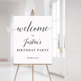 Calligraphy Birthday Welcome Sign Editable Template by LittleSizzle