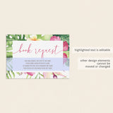 Summer Baby Shower Book Request Cards Printable