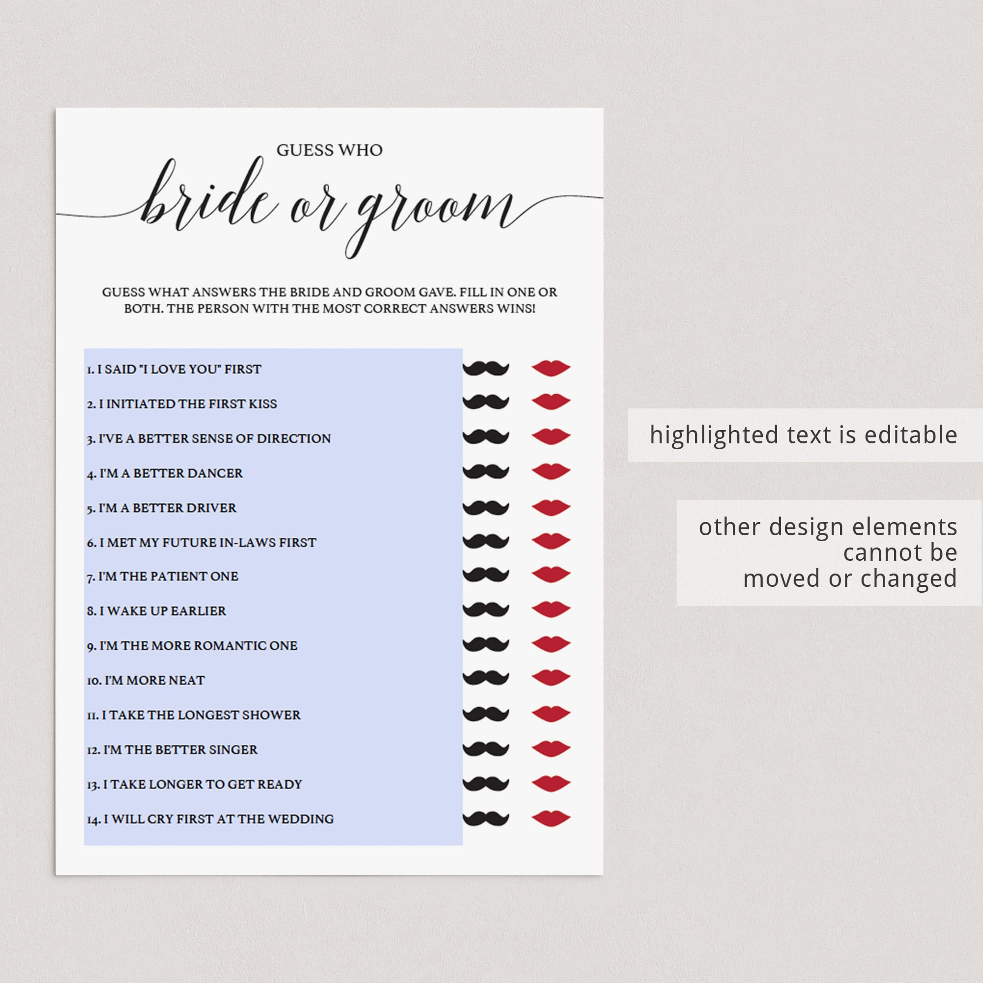 Editable bridal shower games by LittleSizzle