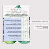 tropical bridal shower games printables