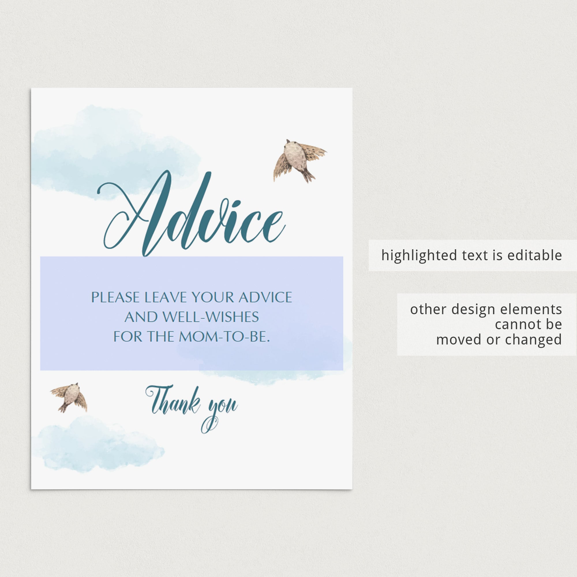 Watercolor cloud baby shower decor by LittleSizzle