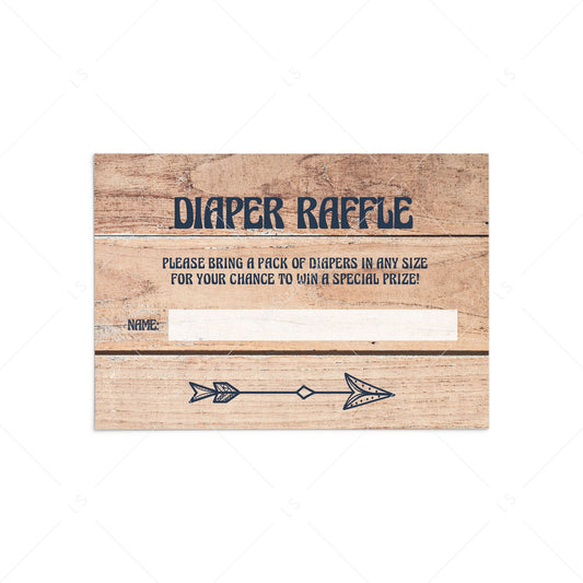 Printable baby shower diaper raffle tickets for rustic baby shower by LittleSizzle