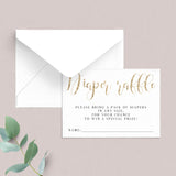 Gold Calligraphy baby shower diaper raffle ticket printable by LittleSizzle