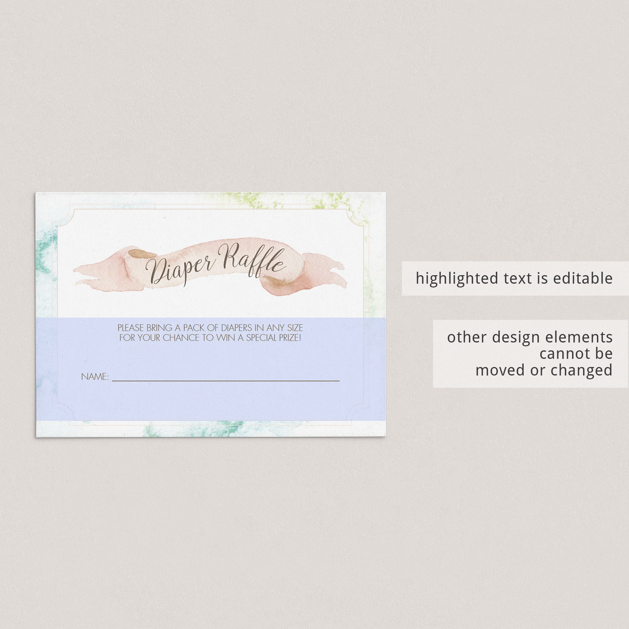 Editable diaper raffle tickets for baby party by LittleSizzle