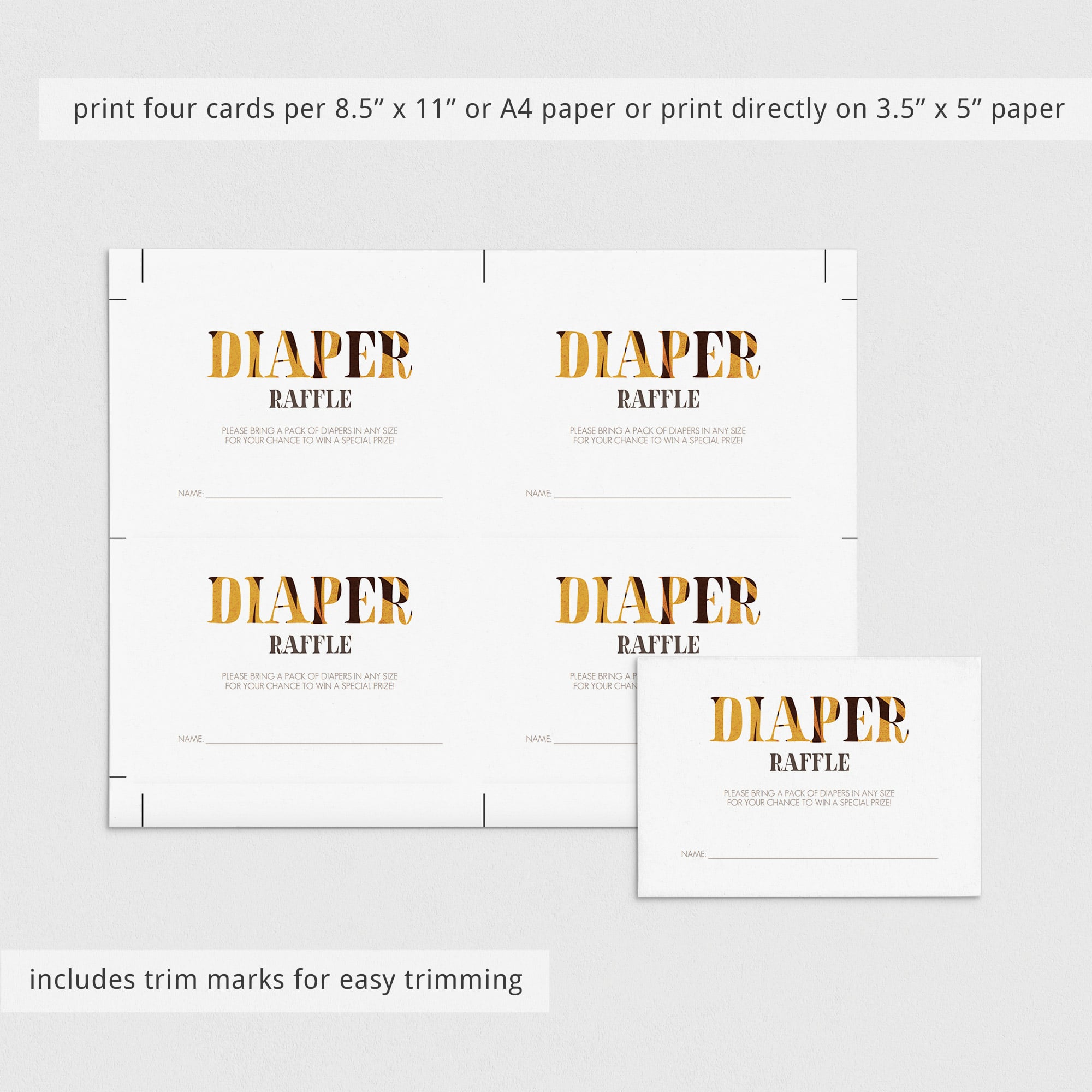 Printable baby raffle tickets for safari babyshower by LittleSizzle