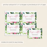 Botanical Diaper Raffle Ticket for Baby Shower