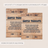 Printable Diaper Thoughts Sign for Woodland Shower