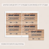 Rustic Display Shower Insert Card Unwrapped Gift