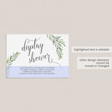 Printable Display Shower Cards Green Leaf
