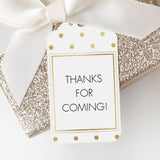 Printable favor tag for gold party by LittleSizzle