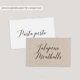 Simple Food Tent Cards Template
