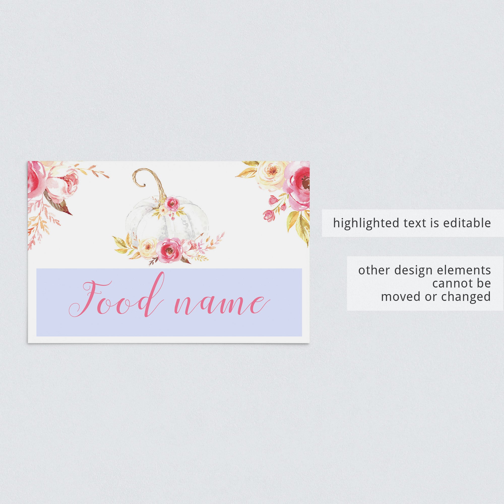 White pumpkin table decorations printable by LittleSizzle