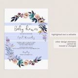 Bohemian Baby Shower Invitation Template