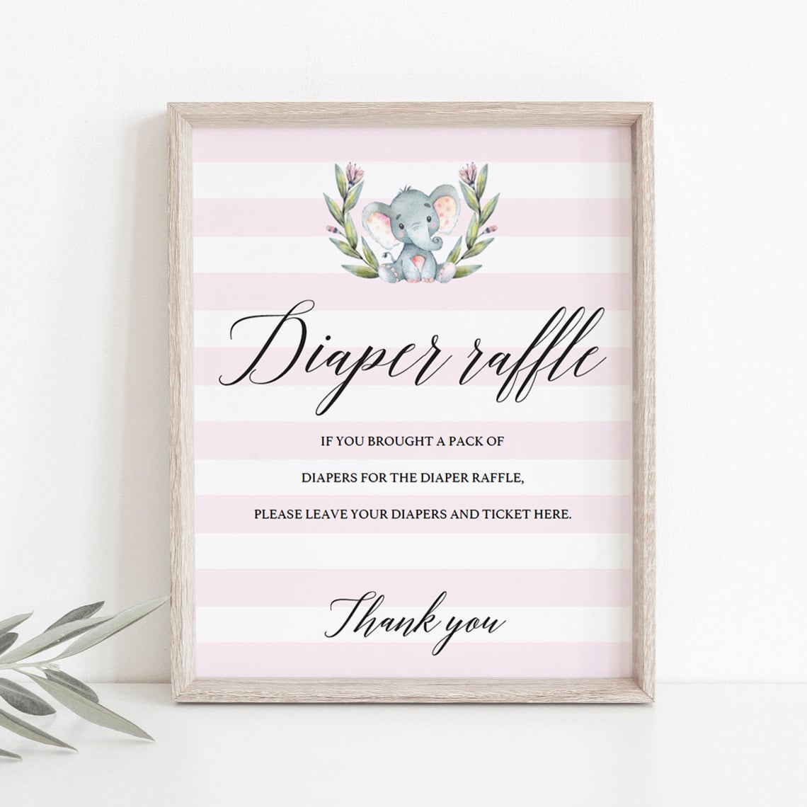 Printable diaper raffle sign girl shower by LittleSizzle