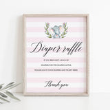 Printable diaper raffle sign girl shower by LittleSizzle