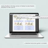 DIY first birthday invitation template blush floral one by LittleSizzle