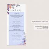 DIY floral event menu cards printable by LittleSizzle