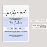 Postponed Baby Shower Announcement Card Template