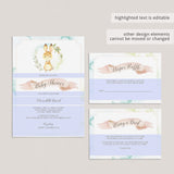 Watercolor Rabbit Baby Shower Invitation Set