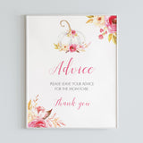 fall baby shower advice for mom to be printable table sign by LittleSizzle