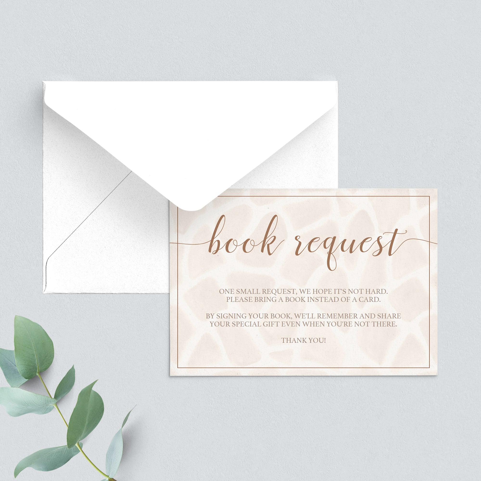 Giraffe baby shower books for baby cards template by LittleSizzle