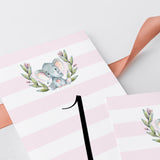 Pink and White Table Numbers Template Download