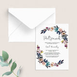 Postponed Baby Shower Card with Floral Wreath Editable Template