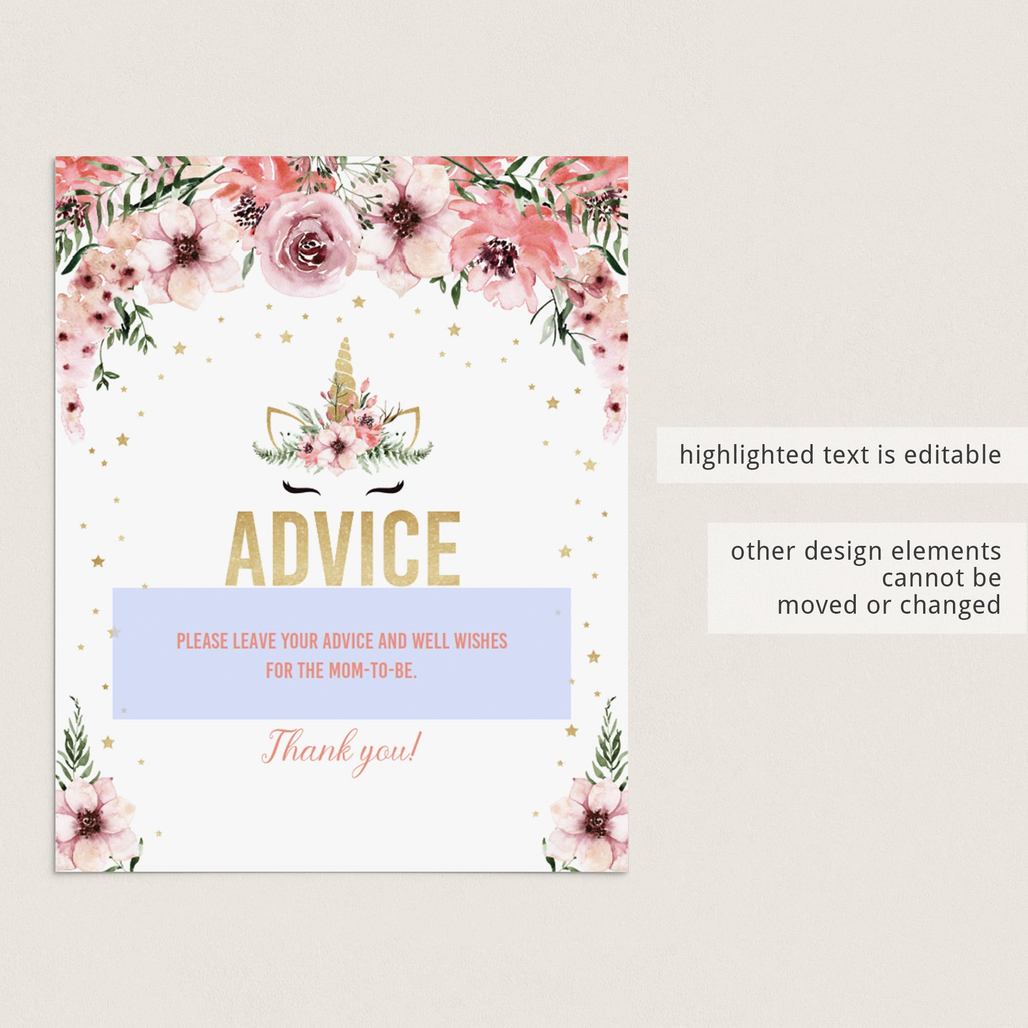 Girl baby shower advice corner sign by LittleSizzle