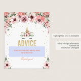 Girl baby shower advice corner sign by LittleSizzle