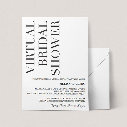 Virtual bridal shower editable pdf template by LittleSizzle