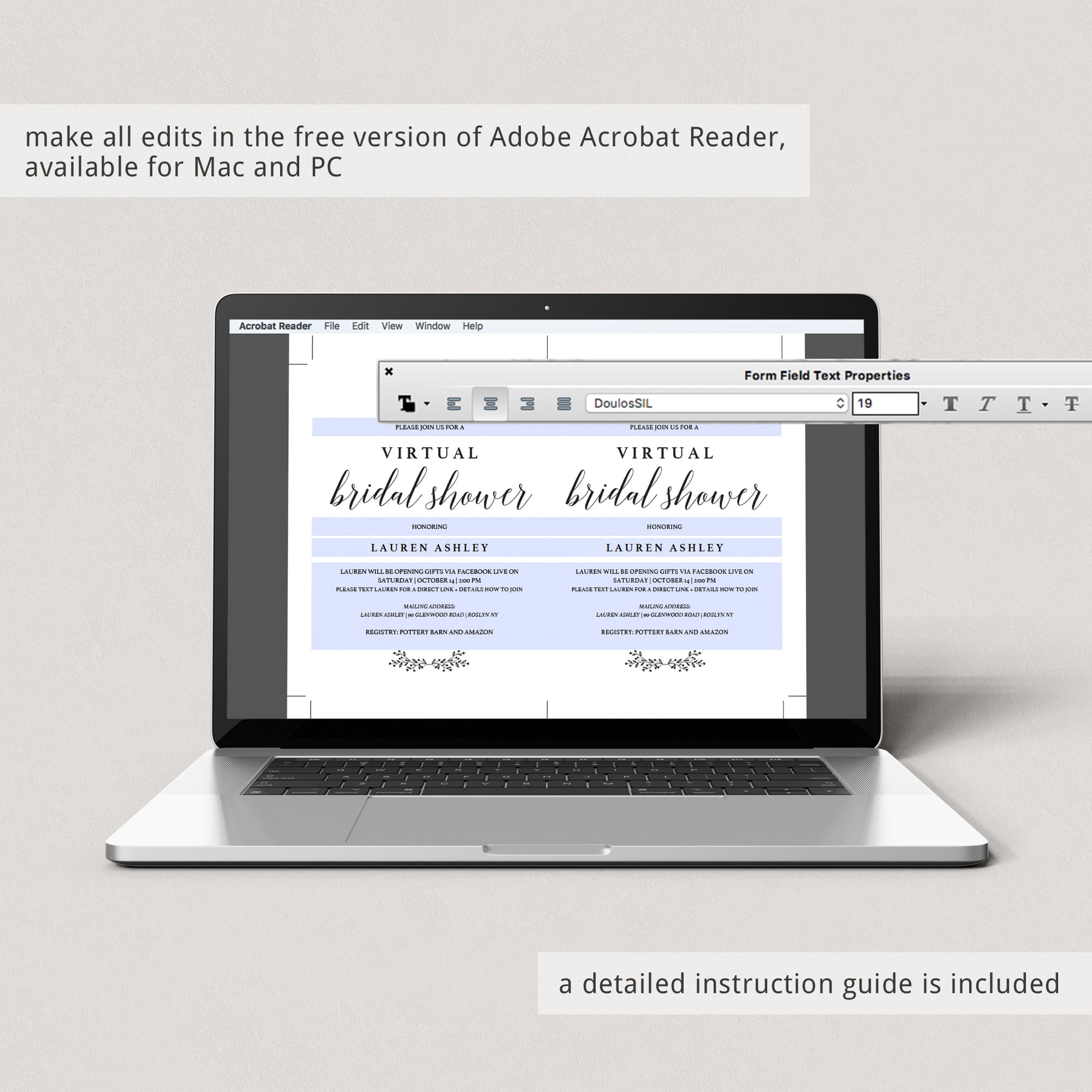 Online bridal shower invitation template by LittleSizzle