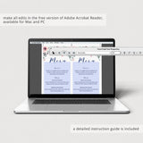 Pink Flowers Bridal Shower Menu Template