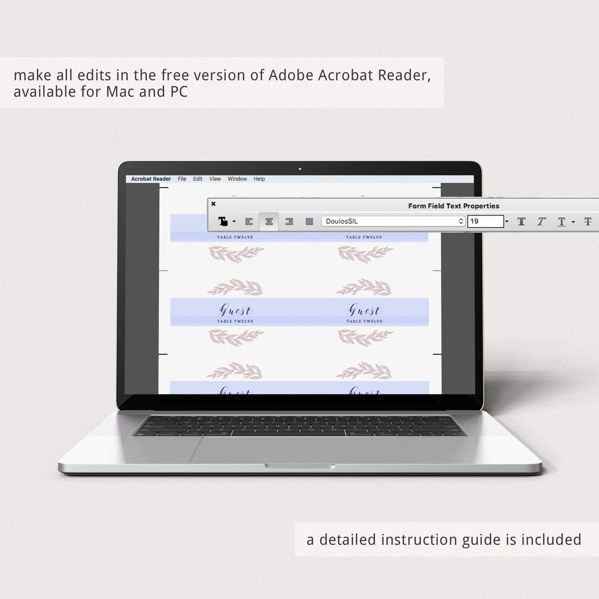DIY place cards template by LittleSizzle
