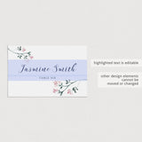 Printable Place Cards with Pink and Green Flowers