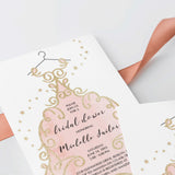 Blush and Gold Bridal Shower Invitations Card Template