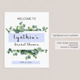 Botanical Bridal Shower Welcome Sign Template