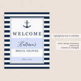 Nautical Bridal Shower Bundle Complete Instant Download