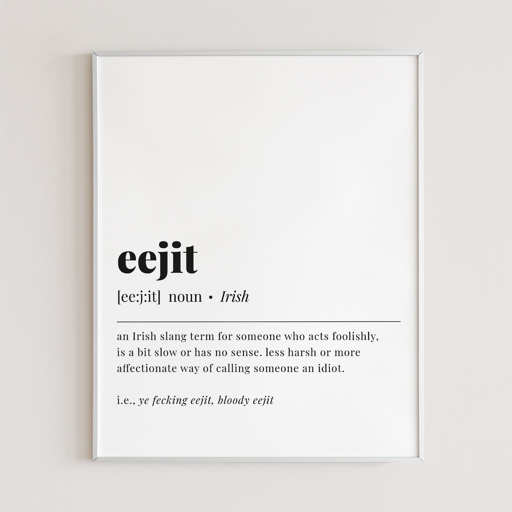 Eejit Definition Print Instant Download by LittleSizzle