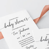 Minimal Baby Shower Invitation Suite Templates